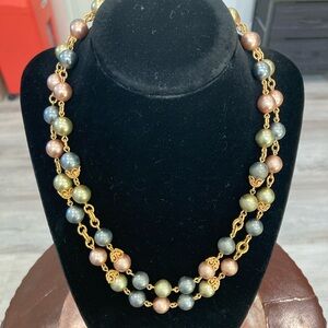Pre-Loved Joan Rivers Multi-Color Double Strand Faux Pearl Necklace